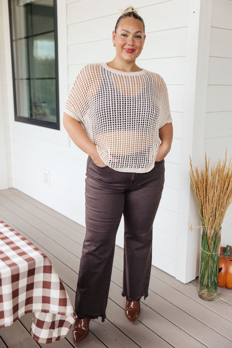 Coastal Dreams - Open Fishnet Top in Cream