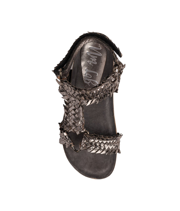 Metallic Woven Leather Sandal