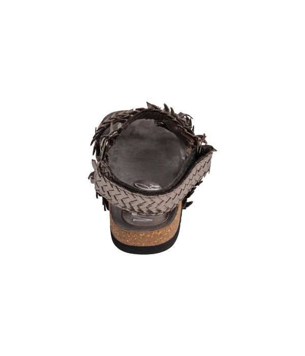 Metallic Woven Leather Sandal