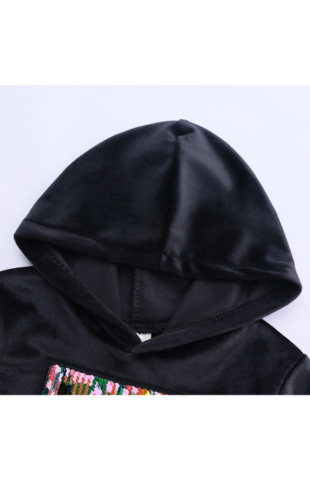 Kid's LOVE Hooded Velvet Pyjama Set