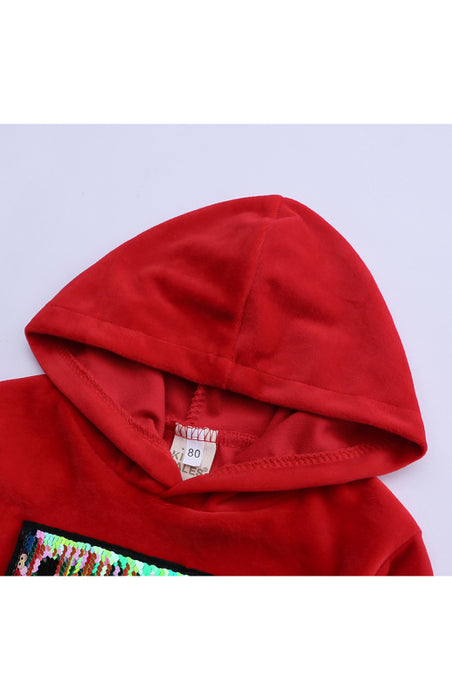 Kid's LOVE Hooded Velvet Pyjama Set