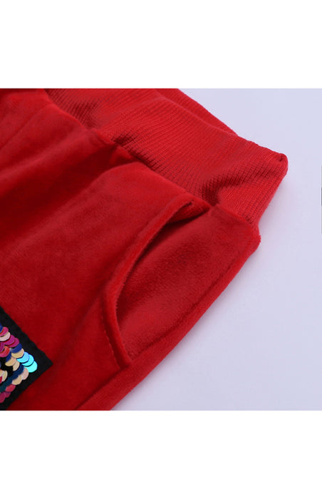 Kid's LOVE Hooded Velvet Pyjama Set