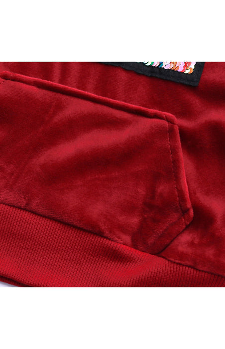 Kid's LOVE Hooded Velvet Pyjama Set