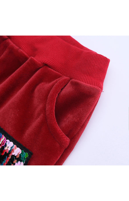 Kid's LOVE Hooded Velvet Pyjama Set