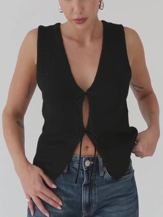 NEW stylish boho rope woolen vest