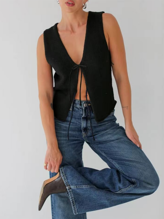 NEW stylish boho rope woolen vest