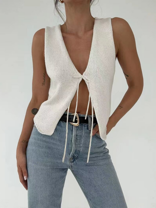 NEW stylish boho rope woolen vest