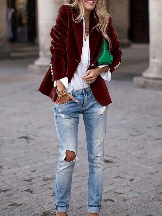 Luxe Velvet Blazer – Sleek, Sophisticated, and Effortlessly Chic