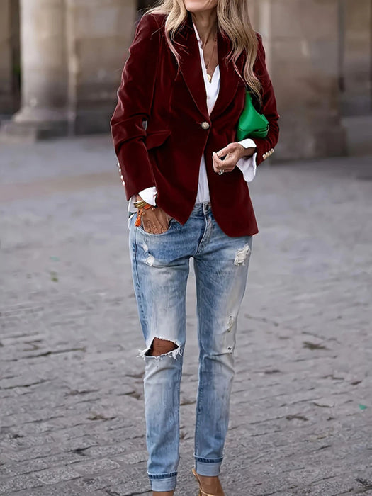 Luxe Velvet Blazer – Sleek, Sophisticated, and Effortlessly Chic