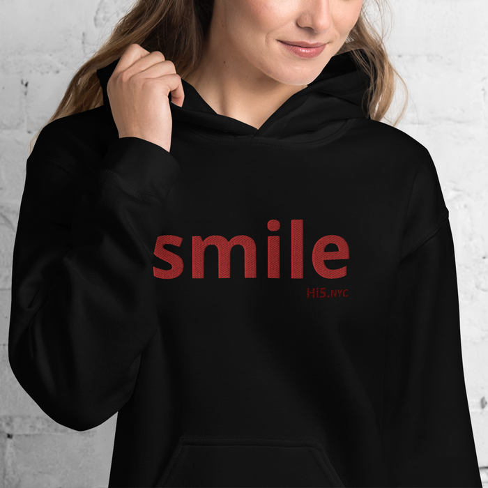 SMILE - Premium Embroidered hoodie by: hi5.nyc