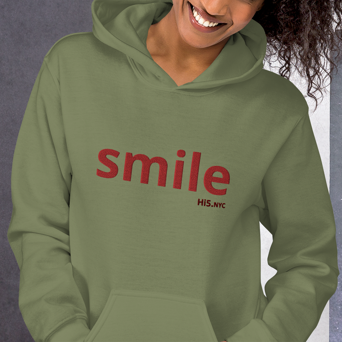 SMILE - Premium Embroidered hoodie by: hi5.nyc