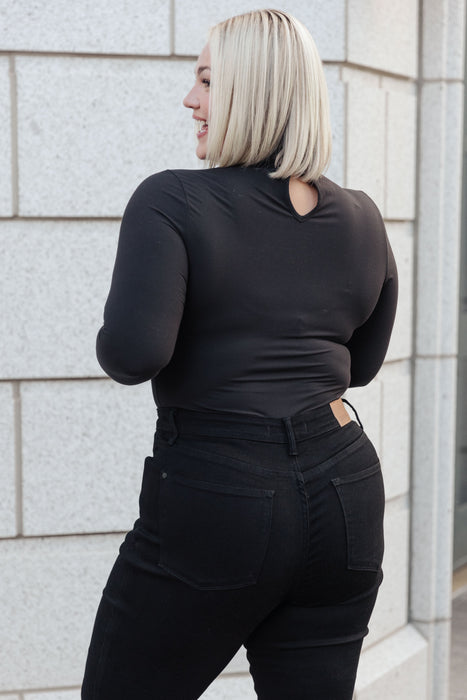 Simple Situation Mock Neck Bodysuit – Sleek, Soft; Stylish