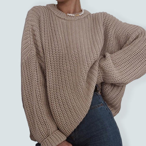 Women’s Loose Fit Pullover Scoop Neck Knit Sweater