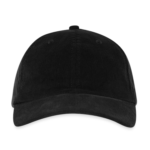Embroidered Corduroy Cap - black