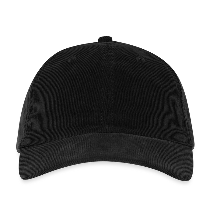 Embroidered Corduroy Cap - black