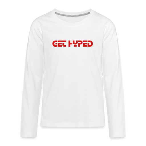 GET HYPED Kids' Premium Long Sleeve T-Shirt - white