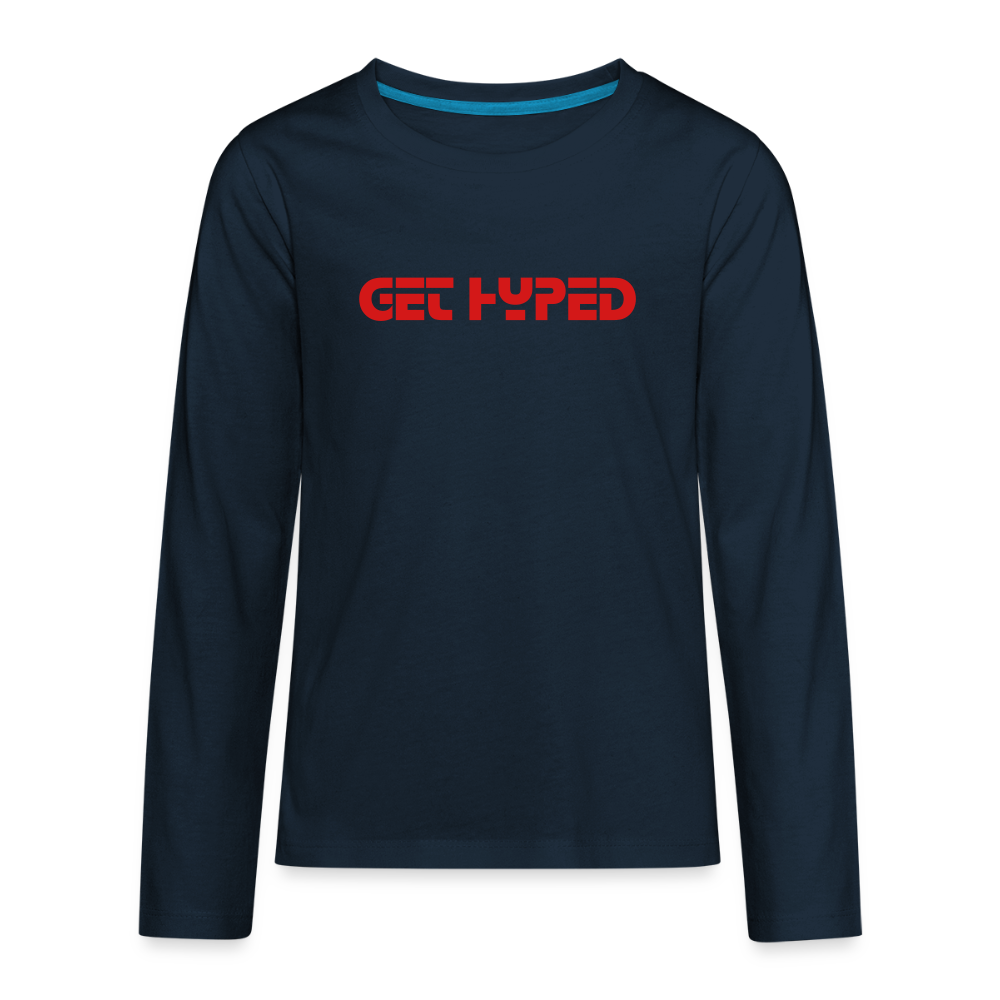 GET HYPED Kids' Premium Long Sleeve T-Shirt - deep navy