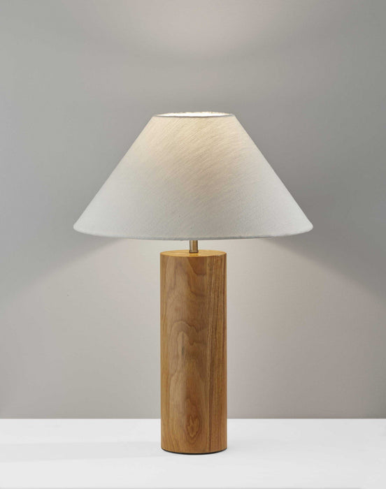 Solid Canopy Natural Wood Table Lamp