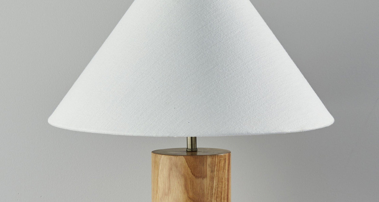 Solid Canopy Natural Wood Table Lamp