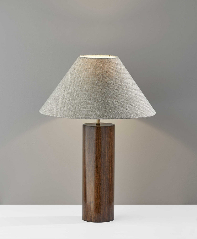 Solid Canopy Natural Wood Table Lamp