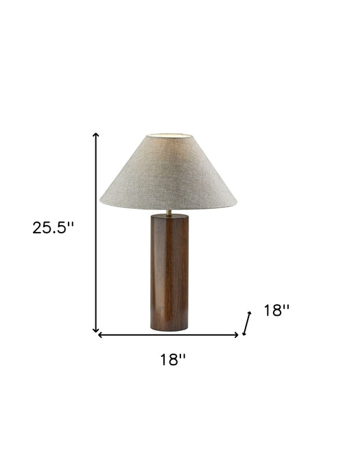 Solid Canopy Natural Wood Table Lamp