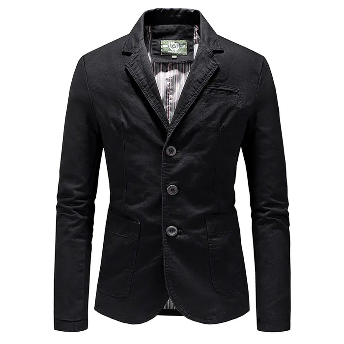 Men's Solid Color Single Breasted Jacket