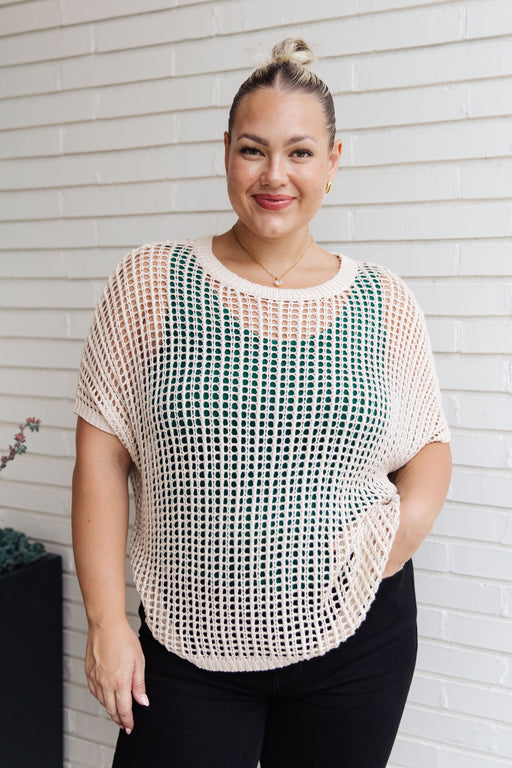 Coastal Dreams - Open Fishnet Top in Cream