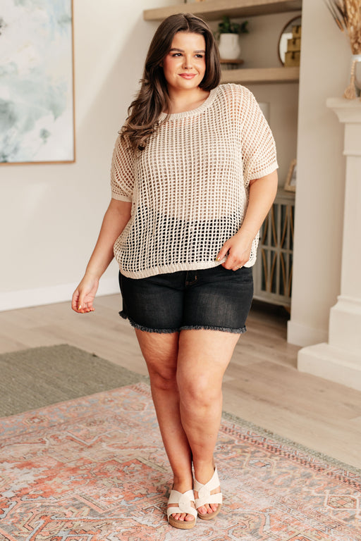 Coastal Dreams - Open Fishnet Top in Cream