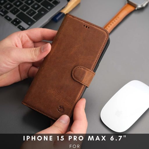 hi5.nyc iPhone 16 Pro Max Wallet Case Leather MagSafe