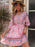 Women's Printed Vintage Loose Pink Dress