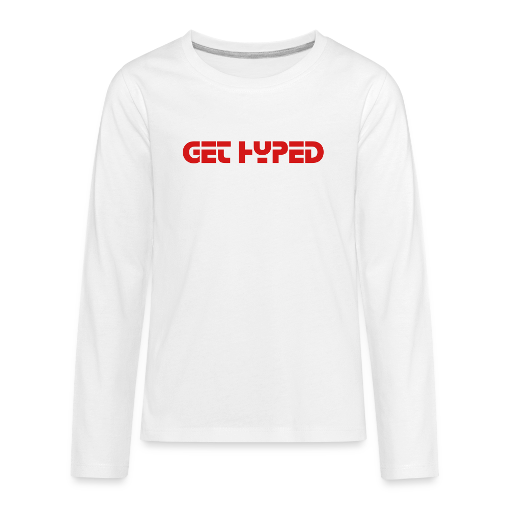 GET HYPED Kids' Premium Long Sleeve T-Shirt - white