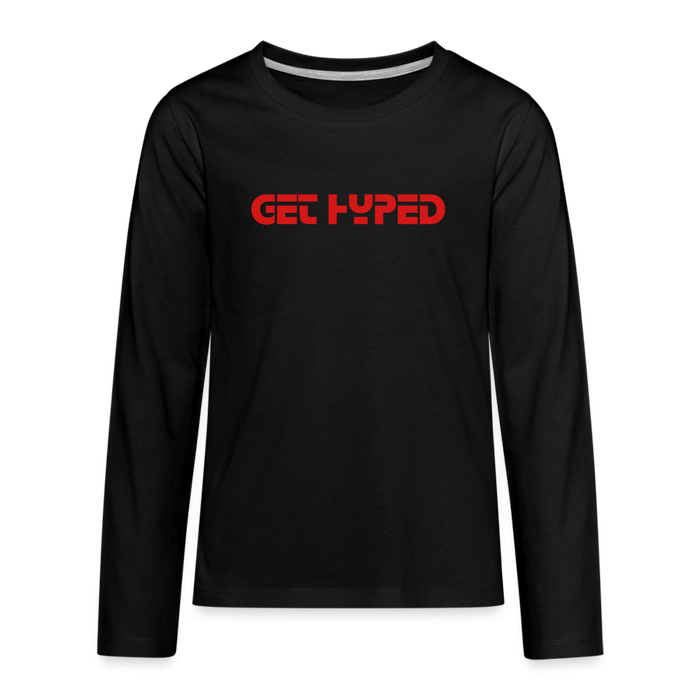 GET HYPED Kids' Premium Long Sleeve T-Shirt - black