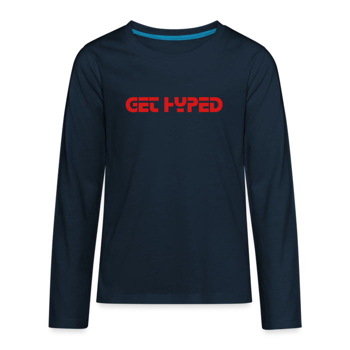 GET HYPED Kids' Premium Long Sleeve T-Shirt - deep navy