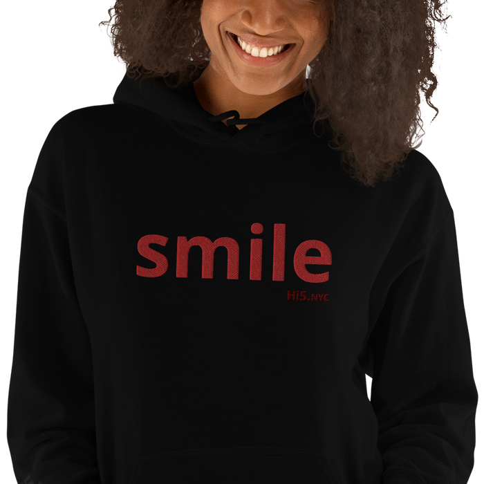 SMILE - Premium Embroidered hoodie by: hi5.nyc