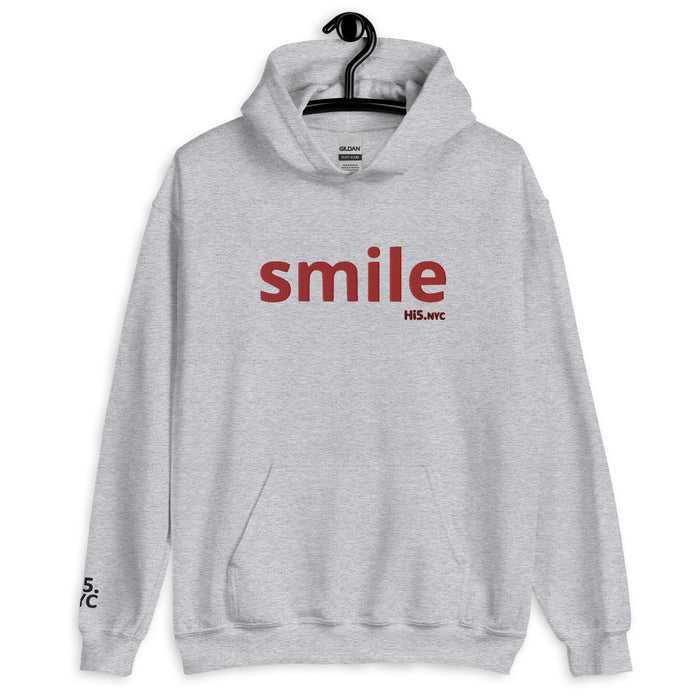SMILE - Premium Embroidered hoodie by: hi5.nyc