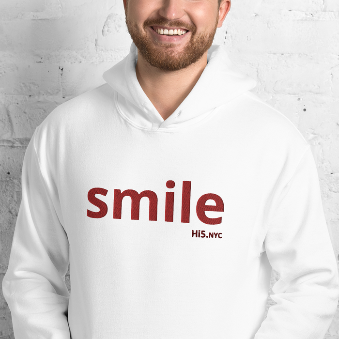 SMILE - Premium Embroidered hoodie by: hi5.nyc