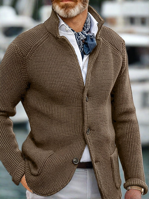 Men's Winter Sweater Stand Collar Knitted Cardigan
