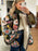 Trendy Winter Print Quilted Loose Coat
