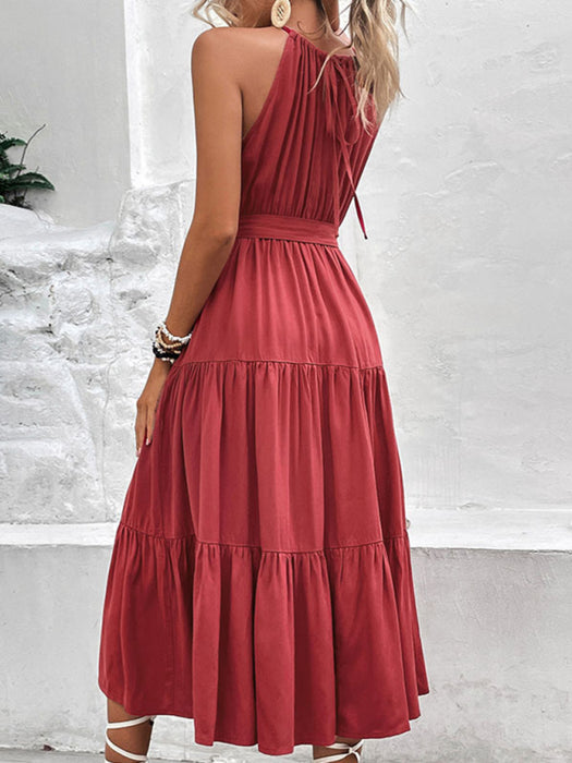 New women's halterneck mid-length dress
