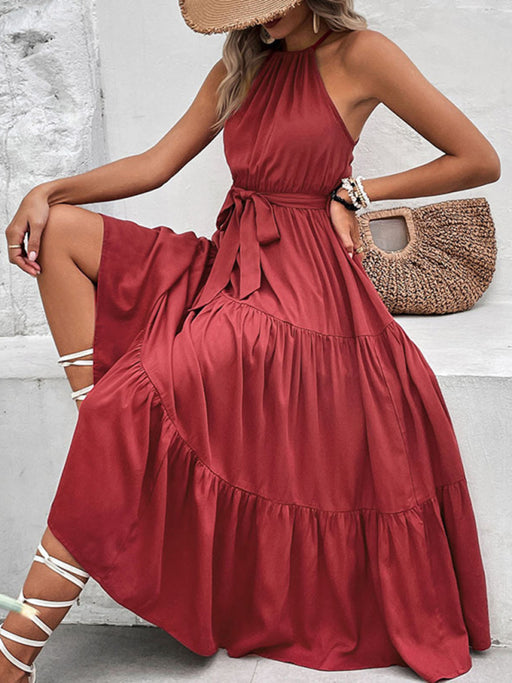New women's halterneck mid-length dress